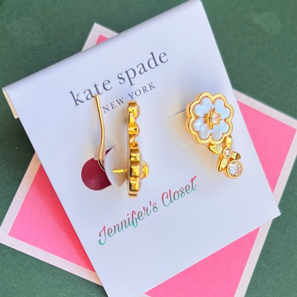 NWT ♠️ KATE SPADE Gold-Tone  Mother Of Pearl Drop Earrings - Picture 6 of 6